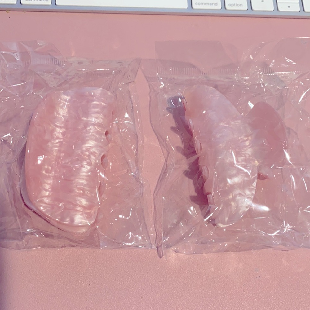 2pk Pink Marble Hair Clip